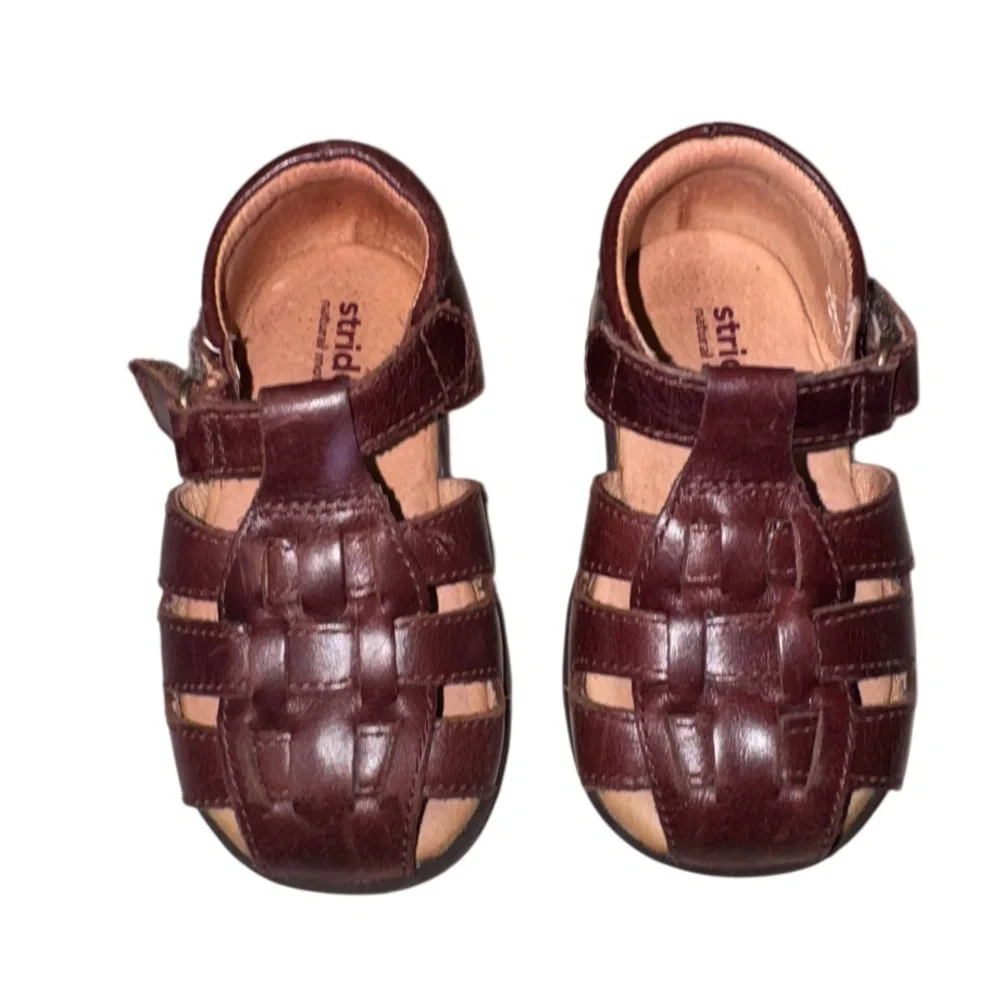 STRIDE RITE baby Guppy Lea  fisherman sandals boys shoes size 5.5 wide